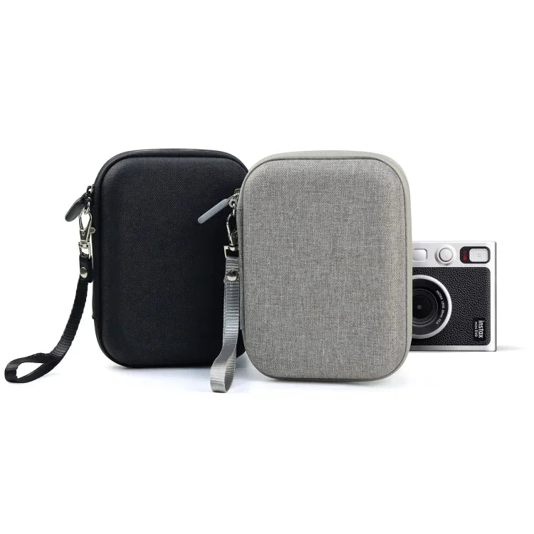 Hartschalenkoffer/Aufbewahrungstasche für FUJIFILM Instax mini EVO, Stoffmuster Schwarz, Stoffmuster Grau