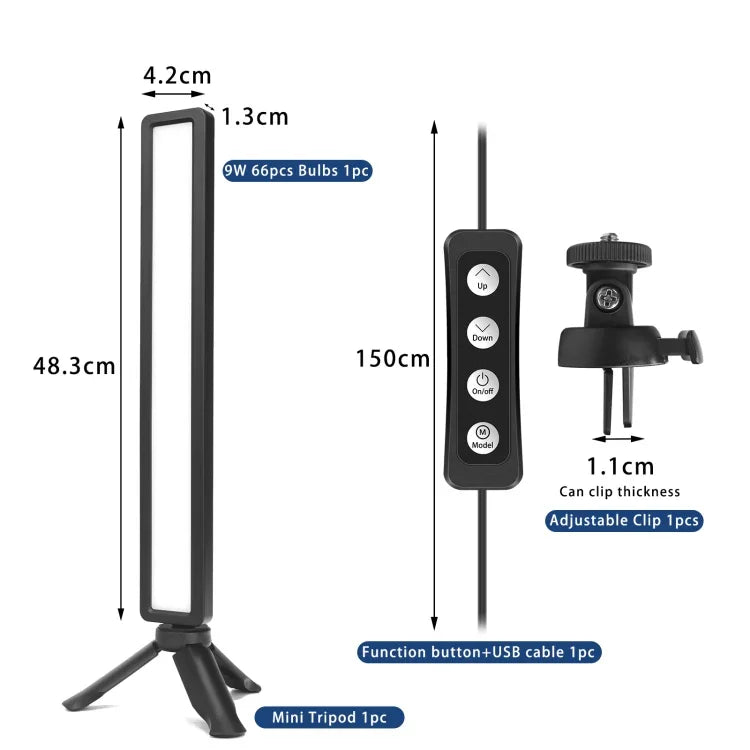 LUXCeO WS66 USB LED-Live-Videoleuchte 2500K-9000K Zweifarbige Laptop-Konferenzleuchte, WS66