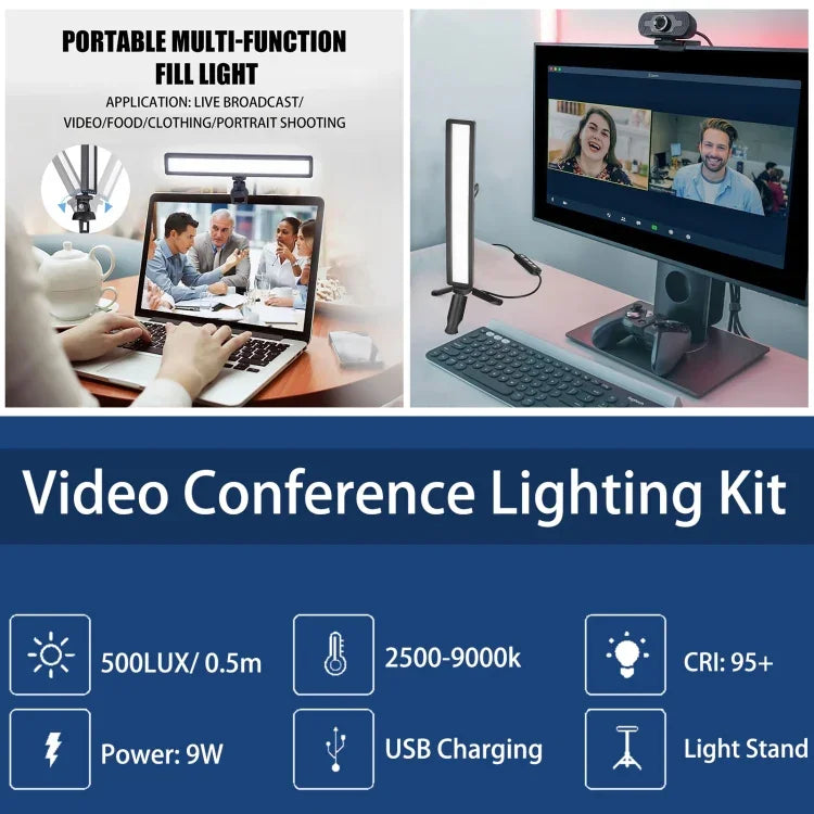 LUXCeO WS66 USB LED-Live-Videoleuchte 2500K-9000K Zweifarbige Laptop-Konferenzleuchte, WS66