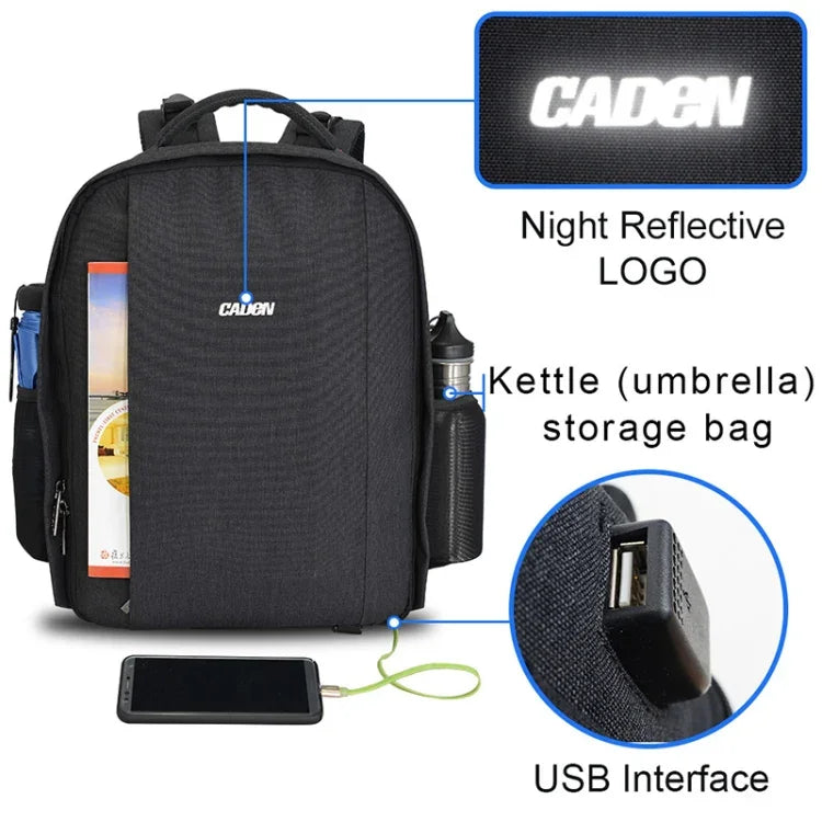 CADeN Multifunktionale Schultertasche für SLR-Kameraobjektive, Fotorucksack