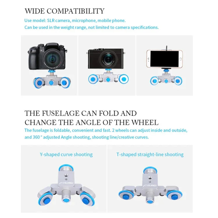 YELANGU L3 Camera Wheels Autodolly Electric Track Slider Car, Load: 6kg, Autodolly L3
