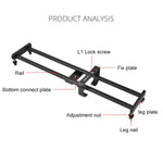 YELANGU L50E 60cm Kamera-Schiebeschlitten-Schiene + L5i Dolly-Wagen