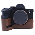 1/4-Zoll-Gewinde, PU-Leder-Kameratasche (Halbtasche) für Sony A7 IV, passend für Sony A7 IV