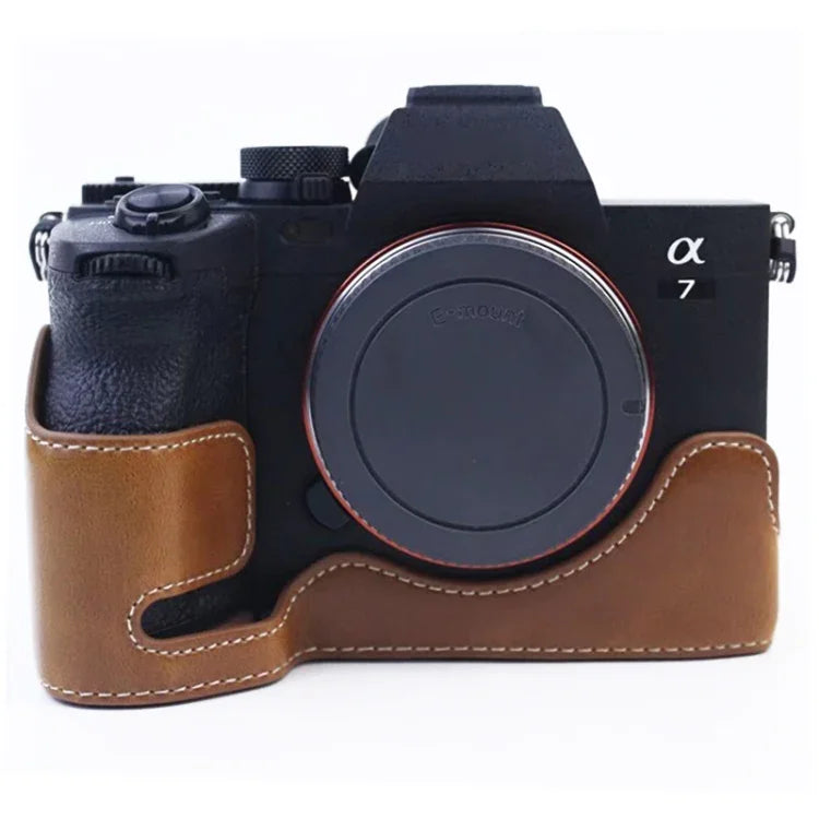 1/4-Zoll-Gewinde, PU-Leder-Kameratasche (Halbtasche) für Sony A7 IV, passend für Sony A7 IV