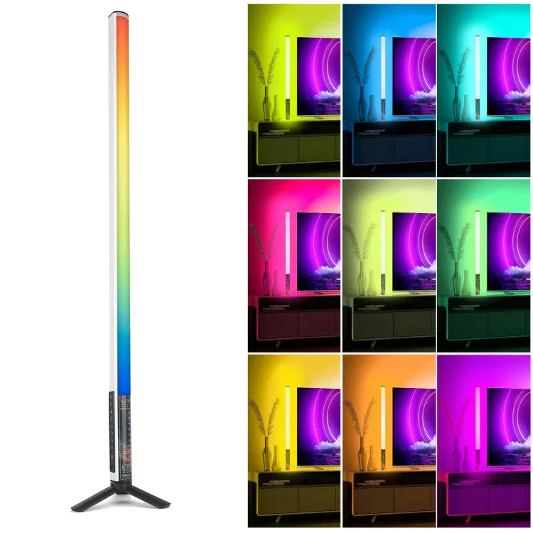 LUXCeO Mood1 85cm RGB Farbige Atmosphären-Rhythmus-LED-Stableuchte für Video und Fotos mit Stativ, 85cm mit Stativ