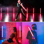 LUXCeO Mood1 50cm RGB Farbige Atmosphären-Rhythmus-LED-Stableuchte für Video und Fotos mit Stativ, 50cm mit Stativ