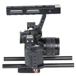YELANGU YLG0904A Griff-Kamerakäfig-Stabilisator für Panasonic Lumix DMC-GH4 / Sony A7 &amp; A7S &amp; A7R &amp; A7RII &amp; A7SII