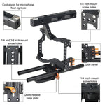 YELANGU YLG0904A Griff-Kamerakäfig-Stabilisator für Panasonic Lumix DMC-GH4 / Sony A7 &amp; A7S &amp; A7R &amp; A7RII &amp; A7SII