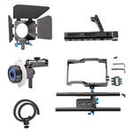 YELANGU YLG1105A Griff-Videokamera-Käfig-Stabilisator-Kit mit Matte Box &amp; Follow Focus für Panasonic Lumix DMC-GH4 &amp; G7 / Sony A7 &amp; A7S &amp; A7R &amp; A7RII &amp; A7SII, YLG1105A