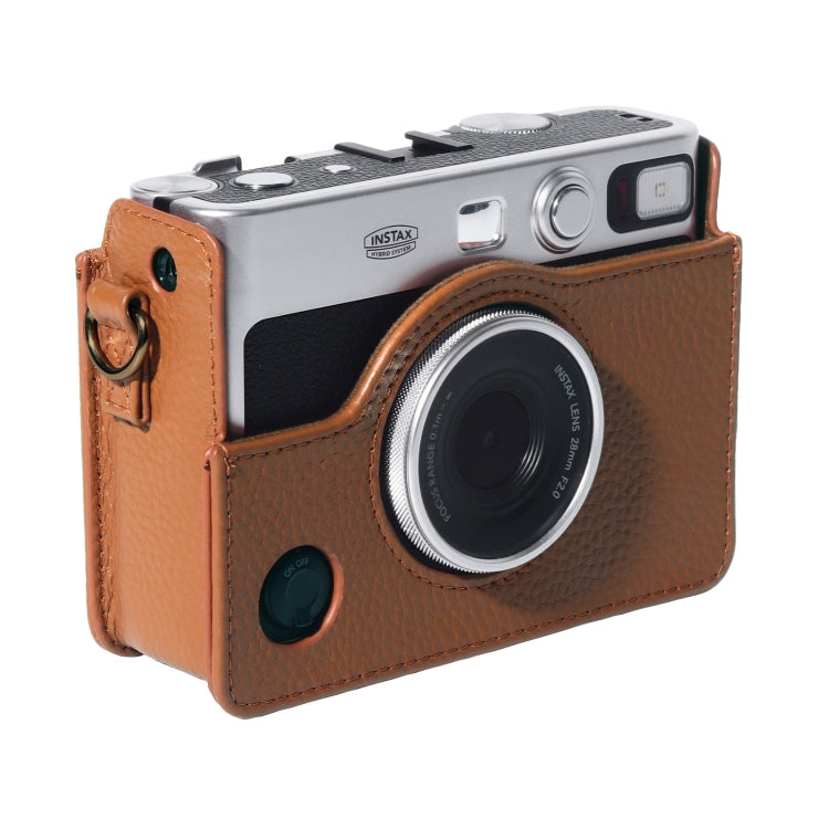 Echte Ledertasche mit Tragegurt für die FUJIFILM instax mini Evo Ganzkörperkamera