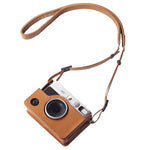 Echte Ledertasche mit Tragegurt für die FUJIFILM instax mini Evo Ganzkörperkamera
