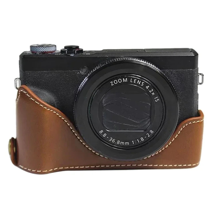 Halbtasche aus PU-Leder mit 1/4-Zoll-Gewinde für Canon G7 X Mark III / G7 X3