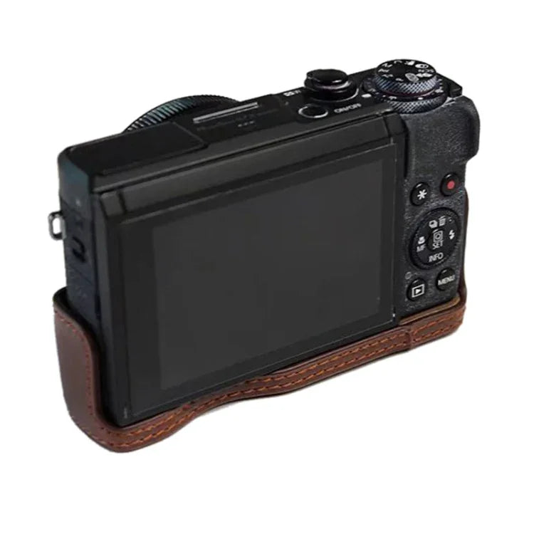 Halbtasche aus PU-Leder mit 1/4-Zoll-Gewinde für Canon G7 X Mark III / G7 X3