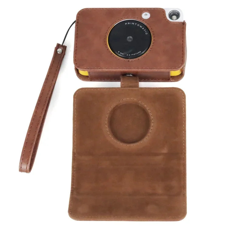 For Kodak PRINTOMATIC Full Body Camera PU Leather Case Bag with Strap, For Kodak PRINTOMATIC