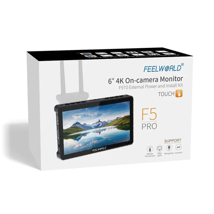 FEELWORLD F5 Pro V4 6-Zoll-Touchscreen-Feldmonitor für DSLR-Kameras mit 3D-LUT, 4K-HDMI-Ein- und -Ausgang sowie Neigearm, F5 Pro V4