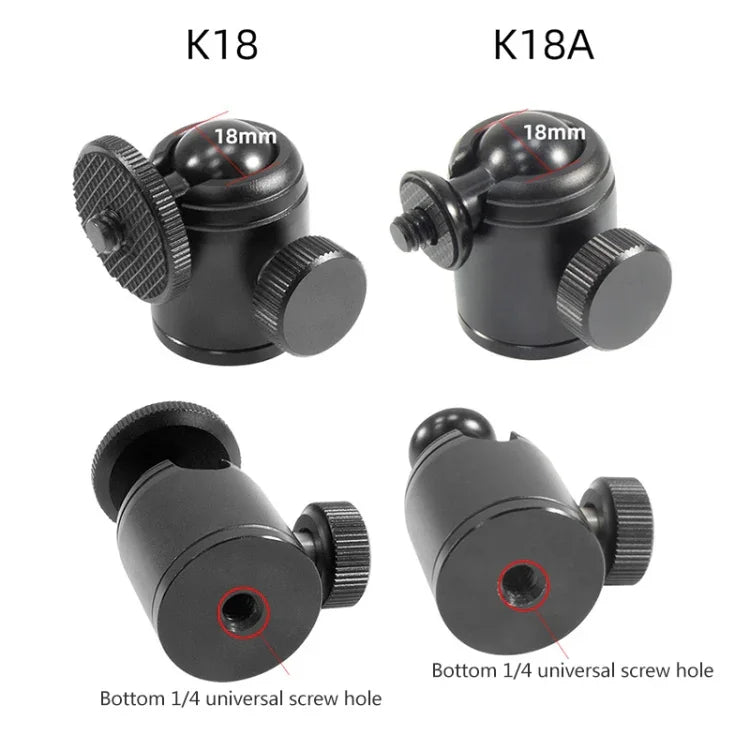 BEXIN K18A Mini-Panorama-Kugelkopf aus Metall mit 360°-Drehung, K18A
