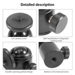 BEXIN K18A Mini-Panorama-Kugelkopf aus Metall mit 360°-Drehung, K18A