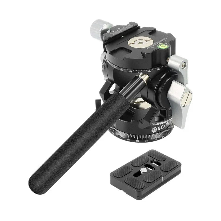 BEXIN DT-02R/S 2D 720° Panorama-Stativkopf mit Fluid-Dämpfung und Schnellwechselplatte, DT-02R/S
