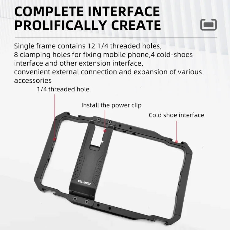 YELANGU LW-B01-1 Vlogging Live-Übertragung Smartphone Video Rig Metallkäfig, LW-B01-1