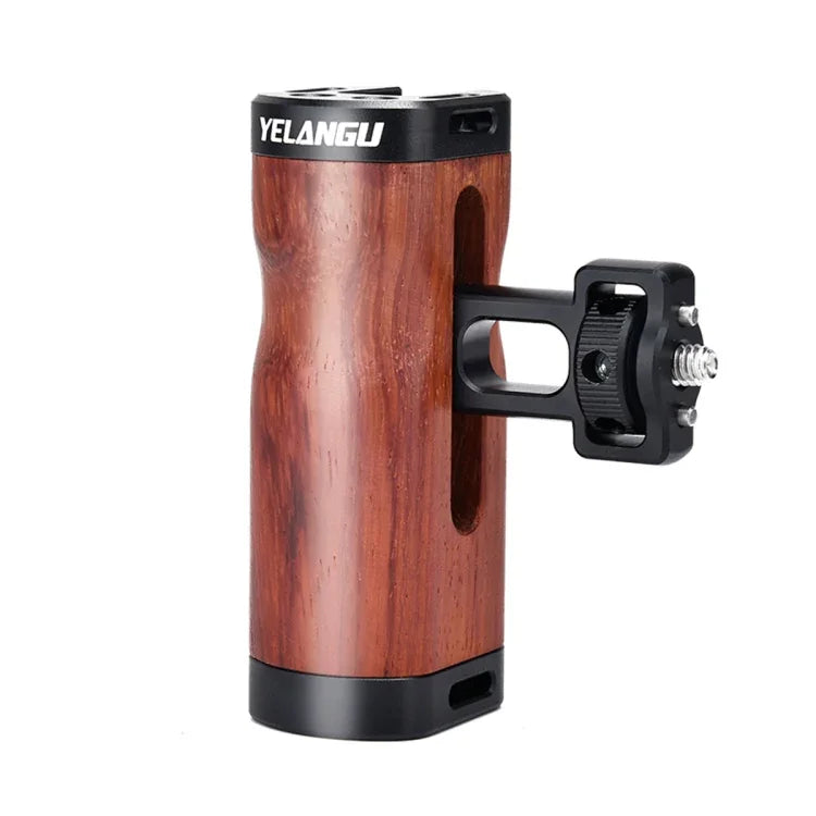 YELANGU LW-B01-2 Seitlicher Holzgriff mit Blitzschuh für LW-B01 Kamerakäfig, LW-B01-2