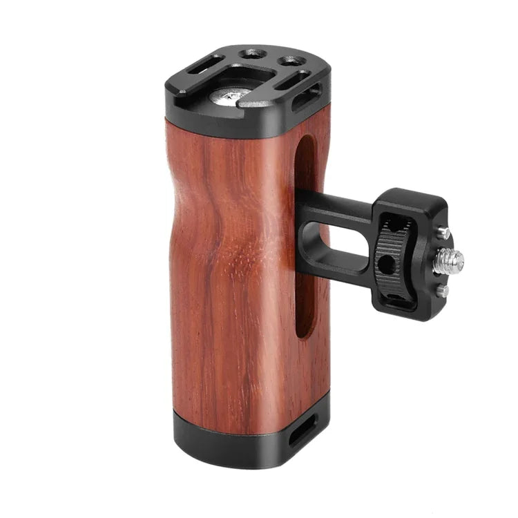 YELANGU LW-B01-2 Seitlicher Holzgriff mit Blitzschuh für LW-B01 Kamerakäfig, LW-B01-2