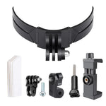 Faltbares, biegsames Action-Kamera-Handy-Helmhalterungsset mit J-Haken-Schnalle, drehbarer Handyklemme und Adapter, faltbare, biegsame Halterung