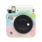 Schutzhülle aus PU-Leder mit Regenbogen-Ölgemälde-Muster für die FUJIFILM Instax Mini70 Kamera, Regenbogen-Ölgemälde