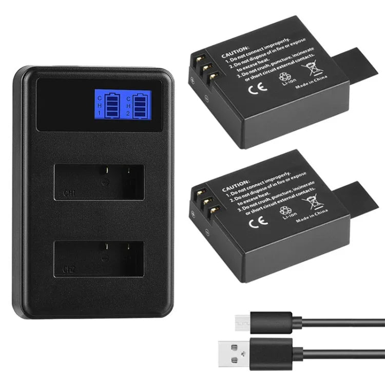 SJCAM SJ7000 / SJ6000 / SJ5000 / SJ4000 Battery LCD Screen Dual Batteries Charger, Displays Charging Capacity, For SJCAM SJ7000