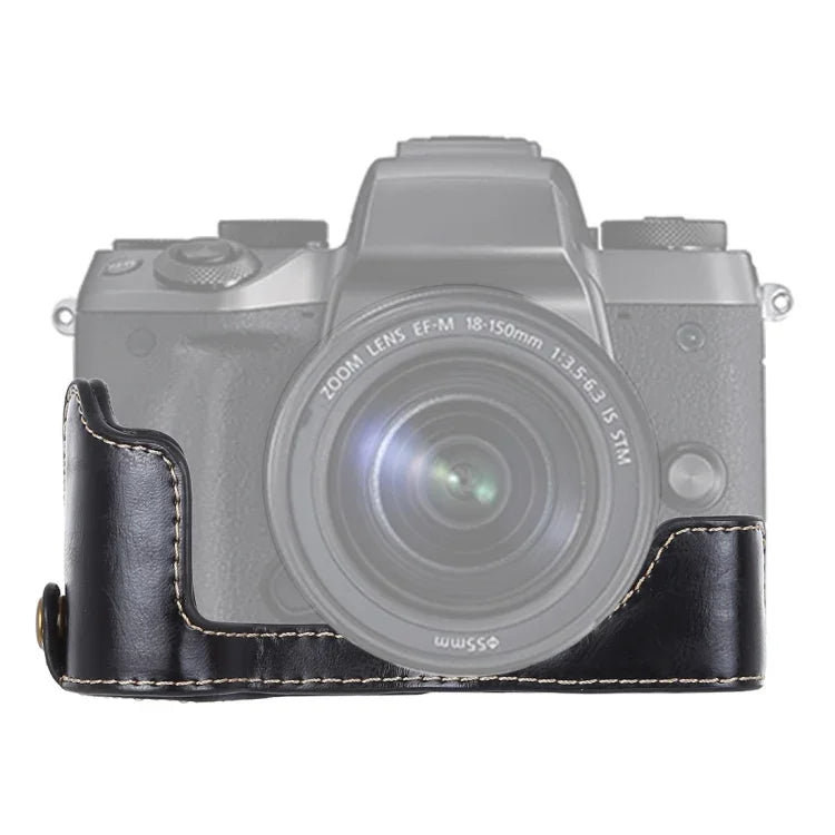 Halbtasche aus PU-Leder mit 1/4-Zoll-Gewinde für Canon EOS M5, passend für Canon M5