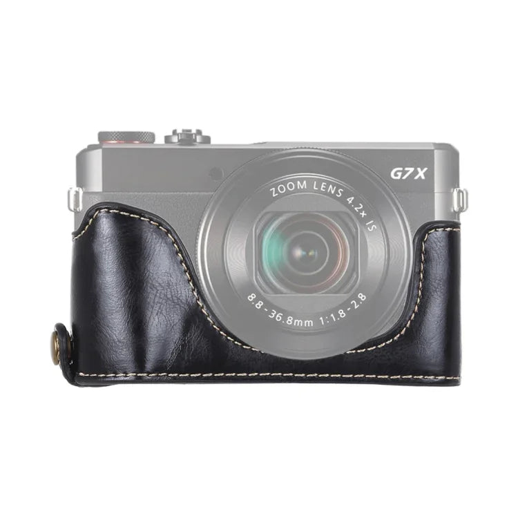Halbtasche aus PU-Leder mit 1/4-Zoll-Gewinde für Canon G7 X Mark II und Canon G7X2
