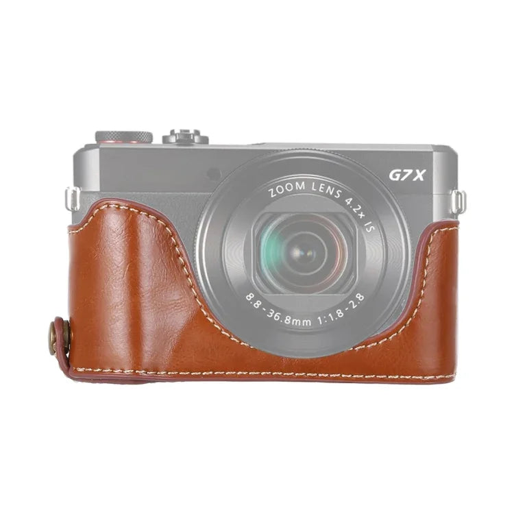 1/4 inch Thread PU Leather Camera Half Case Base for Canon G7 X Mark II, For Canon G7X2