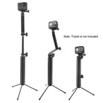 3-Wege-Einbeinstativ + Magic Mount Selfie-Stick für GoPro, Insta360, DJI und andere Action-Kameras, Länge: 24,5-63 cm, Länge: 24,5-63 cm (Schwarz)