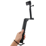3-Wege-Einbeinstativ + Magic Mount Selfie-Stick für GoPro, Insta360, DJI und andere Action-Kameras, Länge: 24,5-63 cm, Länge: 24,5-63 cm (Schwarz)