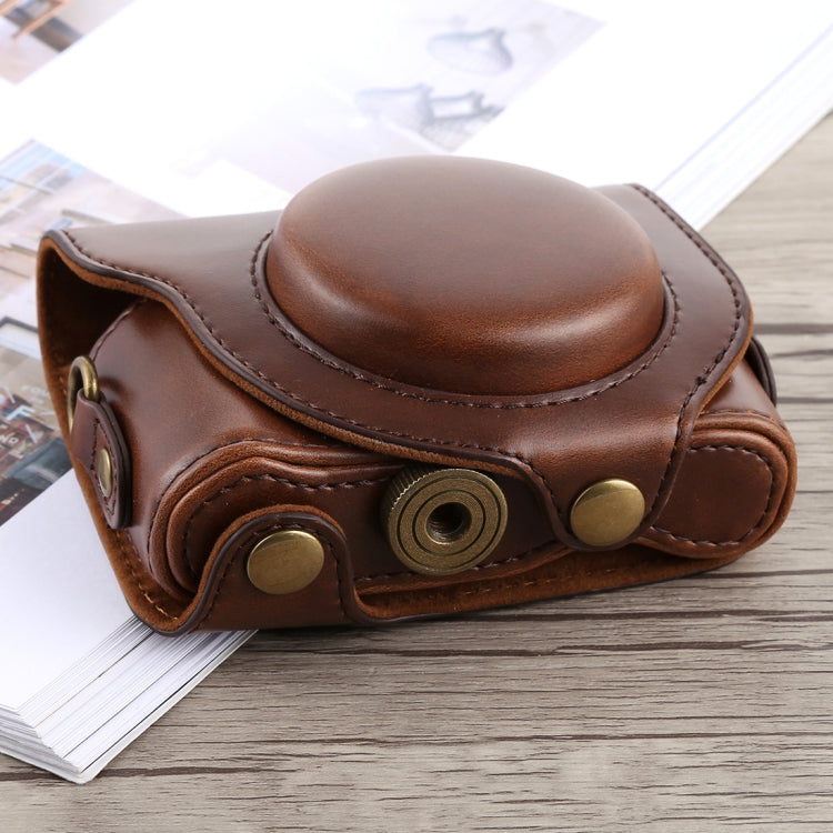 Ganzkörper-Kameratasche aus PU-Leder mit Tragegurt für Sony DSC-HX90, für Sony HX90
