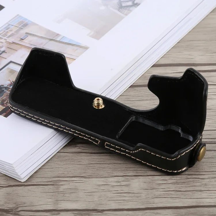 Halbtasche aus PU-Leder mit 1/4-Zoll-Gewinde für Olympus EM5 / EM5 Mark II, passend für Olympus EM5