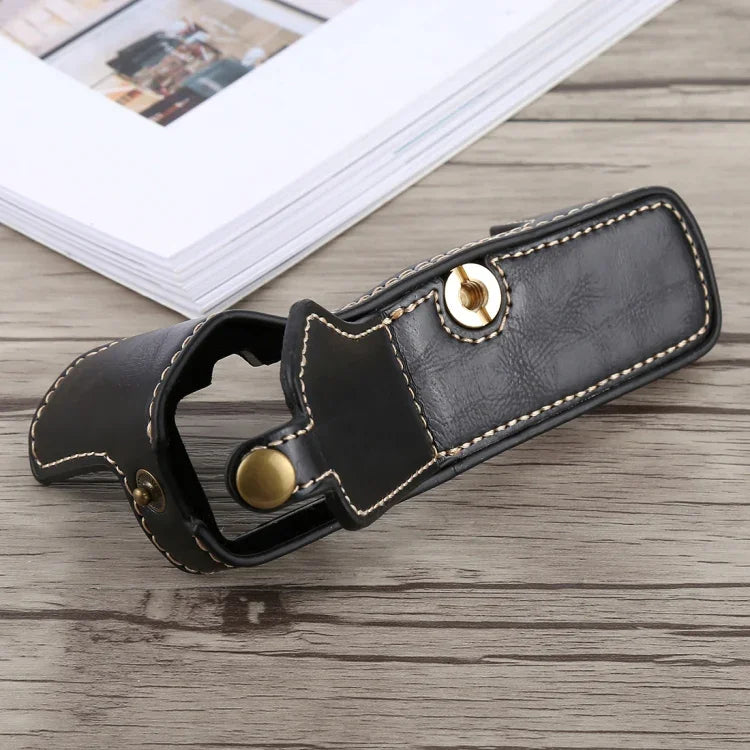 Halbtasche aus PU-Leder mit 1/4-Zoll-Gewinde für Olympus EM5 / EM5 Mark II, passend für Olympus EM5