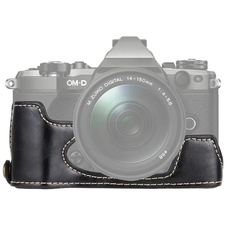 Halbtasche aus PU-Leder mit 1/4-Zoll-Gewinde für Olympus EM5 / EM5 Mark II, passend für Olympus EM5