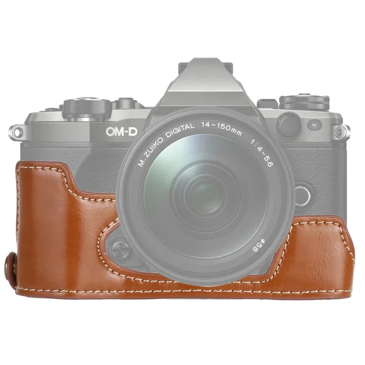 Halbtasche aus PU-Leder mit 1/4-Zoll-Gewinde für Olympus EM5 / EM5 Mark II, passend für Olympus EM5