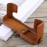 Halbtasche aus PU-Leder mit 1/4-Zoll-Gewinde für FUJIFILM X-T10 / X-T20, für FUJIFILM XT10, für FUJIFILM XT10