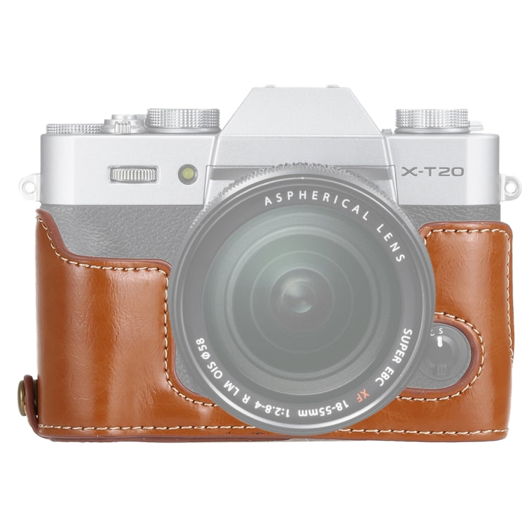 Halbtasche aus PU-Leder mit 1/4-Zoll-Gewinde für FUJIFILM X-T10 / X-T20, für FUJIFILM XT10, für FUJIFILM XT10