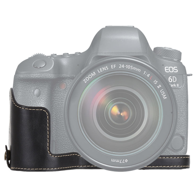 Halbtasche aus PU-Leder mit 1/4-Zoll-Gewinde für Canon EOS 6D / 6D Mark II und Canon 6D2