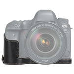 Halbtasche aus PU-Leder mit 1/4-Zoll-Gewinde für Canon EOS 6D / 6D Mark II und Canon 6D2