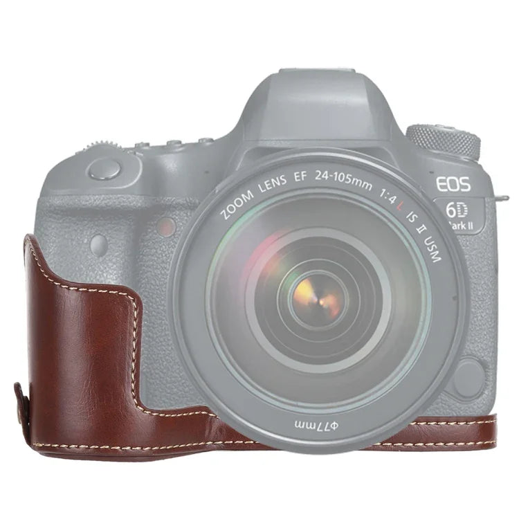 Halbtasche aus PU-Leder mit 1/4-Zoll-Gewinde für Canon EOS 6D / 6D Mark II und Canon 6D2