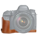 Halbtasche aus PU-Leder mit 1/4-Zoll-Gewinde für Canon EOS 6D / 6D Mark II und Canon 6D2