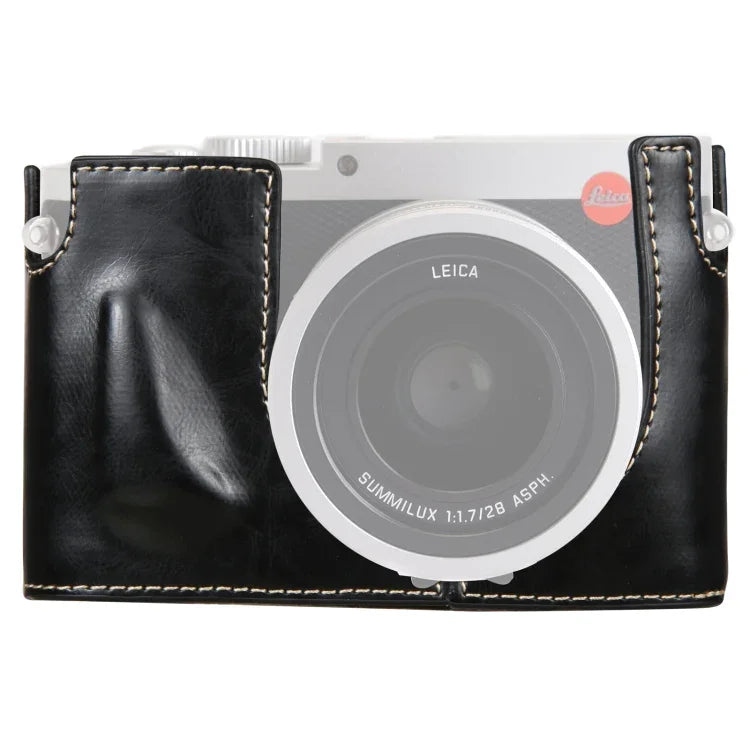 1/4-Zoll-Gewinde, PU-Leder-Kamera-Halbtasche für Leica Q (Typ 116), für Leica Q