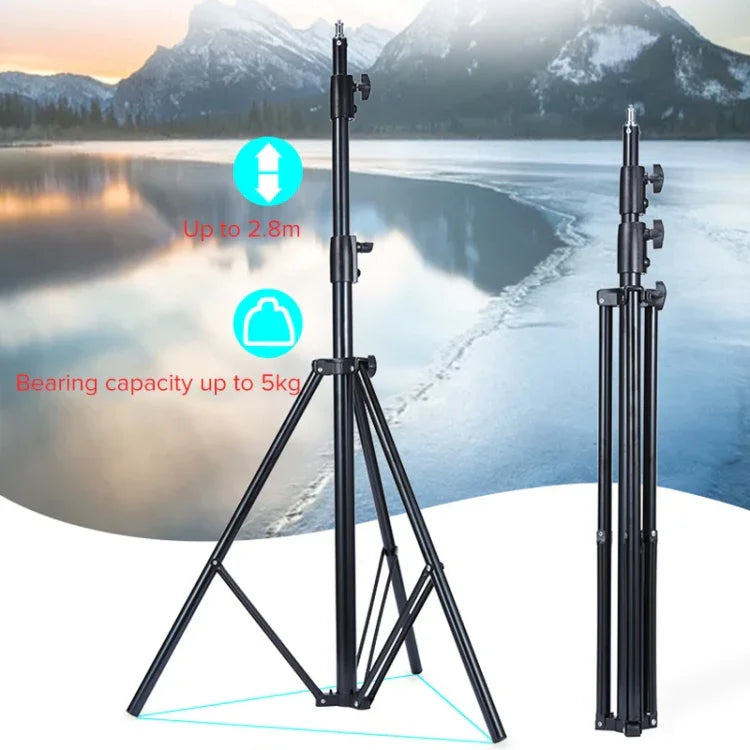 TRIOPO 2,8 m hoher professioneller Fotolichtständer aus Metall für Studioblitzgeräte, 2,8 m Höhe