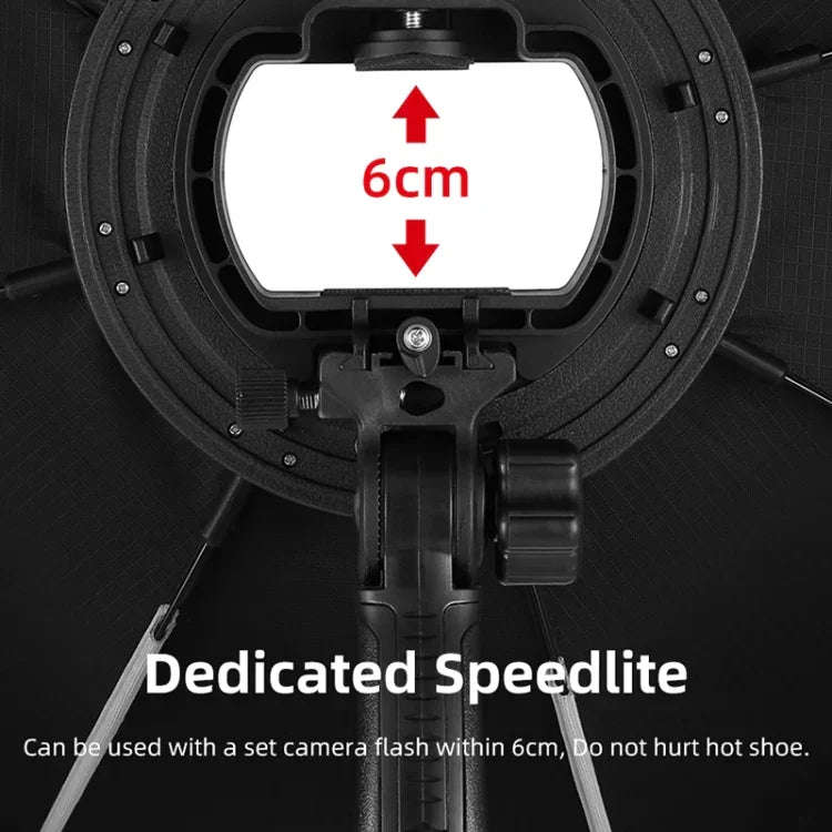 TRIOPO KS55 55cm Speedlite Blitzgerät Achteckiger Parabol-Softbox-Diffusor mit Halterung und Griff, KS55