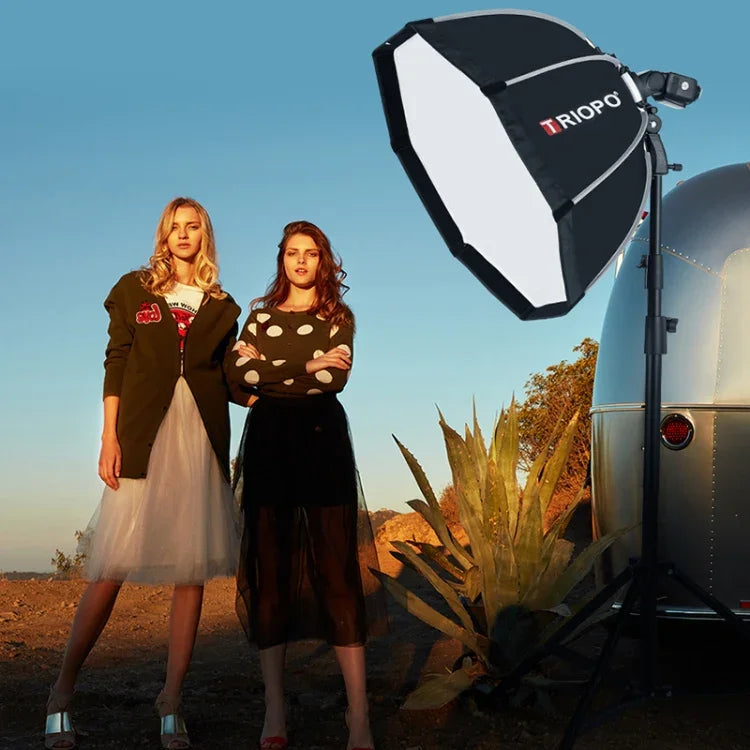 TRIOPO KS55 55cm Speedlite Blitzgerät Achteckiger Parabol-Softbox-Diffusor mit Halterung und Griff, KS55