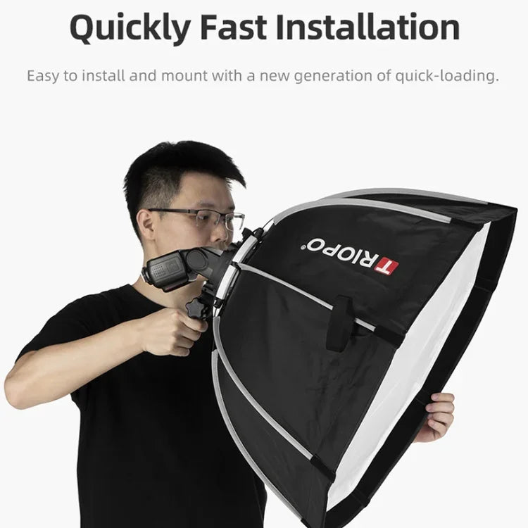 TRIOPO KS55 55cm Speedlite Blitzgerät Achteckiger Parabol-Softbox-Diffusor mit Halterung und Griff, KS55