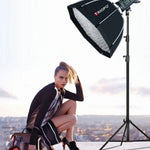 TRIOPO S90 Wabengitter-Oktagon-Softbox-Reflektor-Diffusor mit 90 cm Durchmesser für Studioblitzgeräte, Durchmesser 90 cm